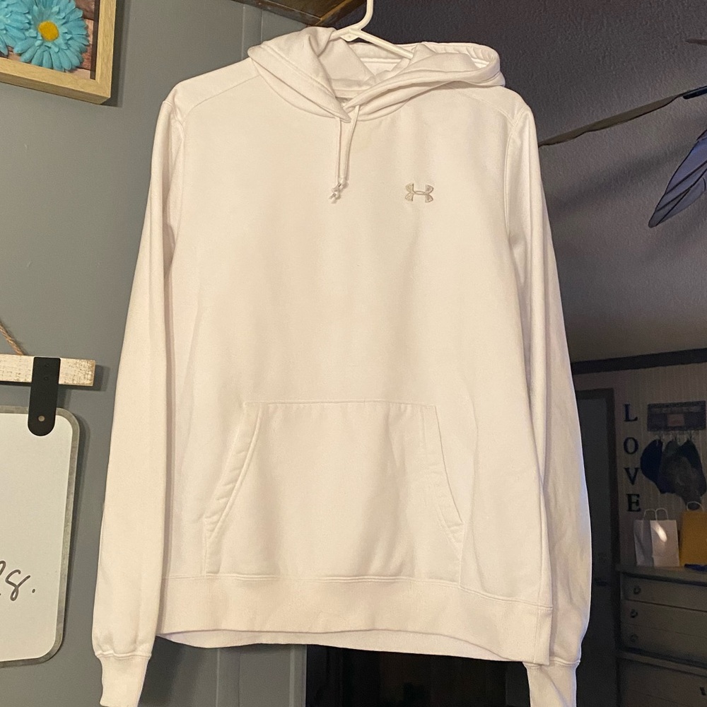 White ladies size large under armour hoodie